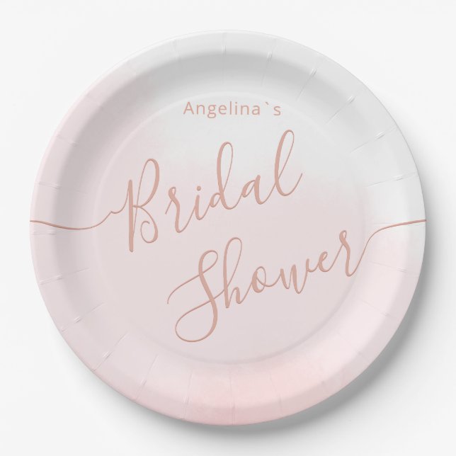 Paper Plate for a bridal shower. (Front)