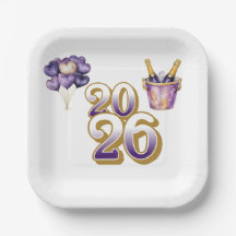 Paper Plate-Happy New Year 2026 Tableware Set
