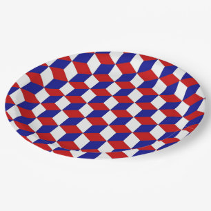 Paper Plate - Illusion in red, white, and blue