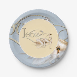 Paper Plate-Love Swans Paper Plate