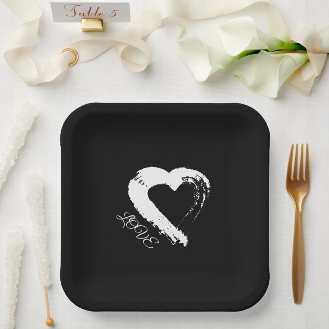Paper Plate Moon Heart  (Wedding)