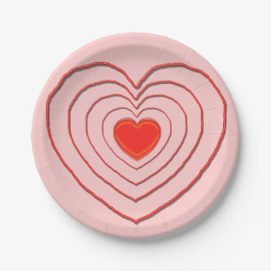 Paper Plate - Multiple Nested Hearts
