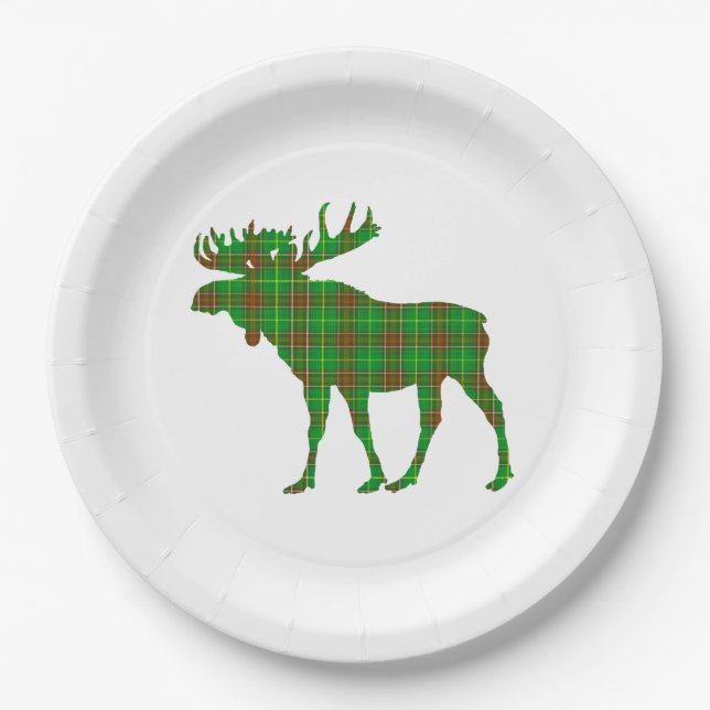 Paper plate   Newfoundland Tartan plaid moose (Front)