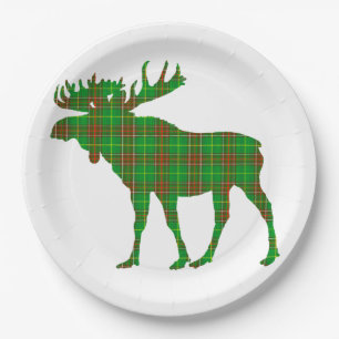 Paper plate   Newfoundland Tartan plaid moose