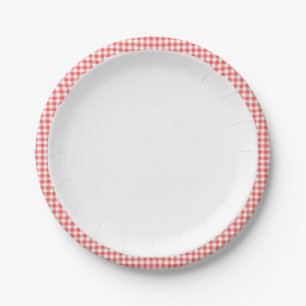 Paper Plate Picnic Red Gingham Birthday Party
