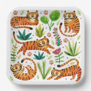 PAPER PLATE : PLAYING TIGERS