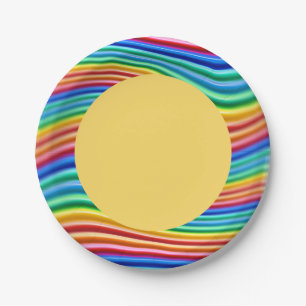 Paper plate Rainbow Pride ring