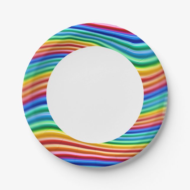 Paper plate Rainbow Pride ring (Front)