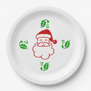 Paper Plate - Santa and Holly