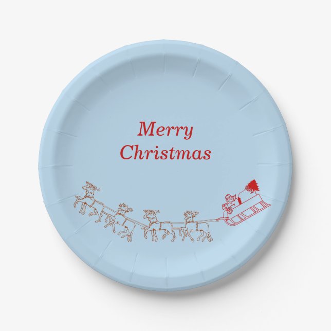 Paper Plate - Santa and Sleigh (Front)