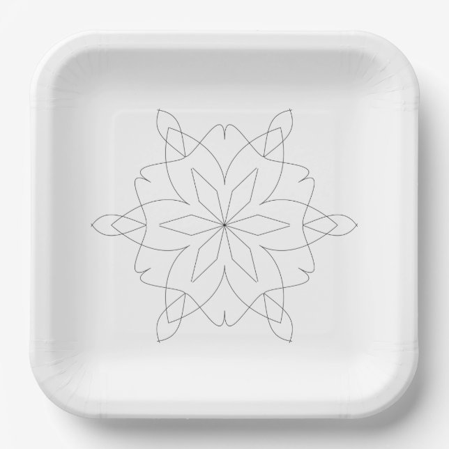 Paper Plate - Simple Lines Mandala Pattern (Front)