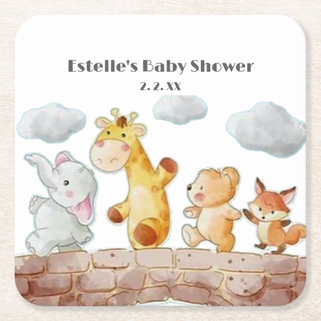 Paper Plate Square Paper Coaster (Front)