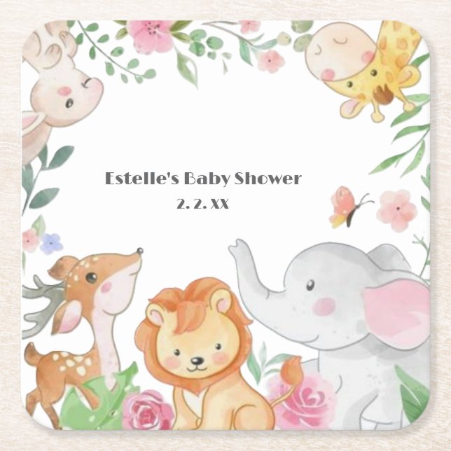 Paper Plate Square Paper Coaster (Front)