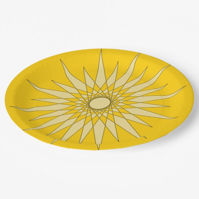Paper Plate - Star Pattern in Yellow (Angled)