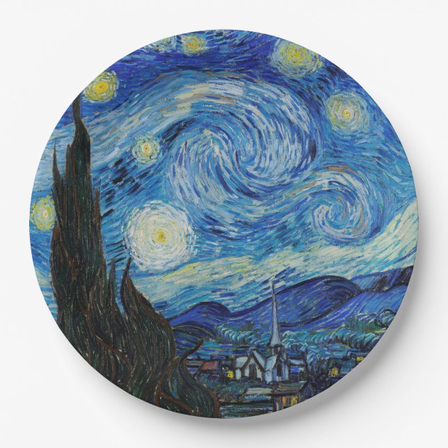 PAPER PLATE : VAN GOGH : STARRY NIGHT (Front)