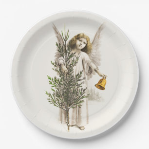 PAPER PLATE : VINTAGE CHRISTMAS ANGEL