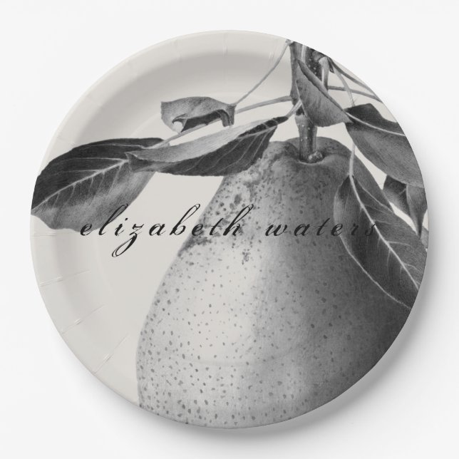 PAPER PLATE : "VINTAGE PEAR" : CUSTOMISABLE (Front)