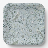 PAPER PLATE : WILLIAM MORRIS : OWL & PHEASANT