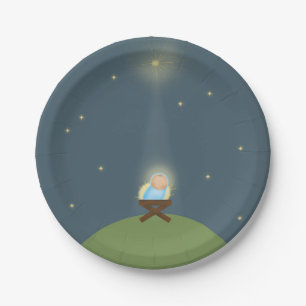 Paper plate with baby Jesus nativity Illustration