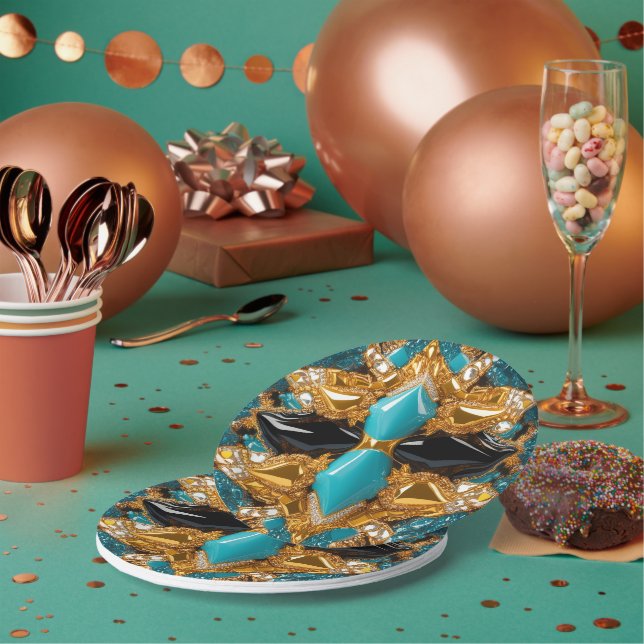 Paper plate with Bahamas Colours Design (Multi)