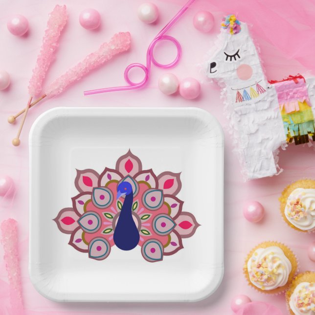 PAPER PLATE WITH BEAUTIFUL ART OF BIRD (Party)