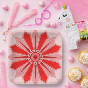 PAPER PLATE WITH BEAUTIFUL ART OF FLOWER