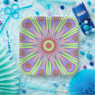 PAPER PLATE WITH BEAUTIFUL ART OF FLOWER