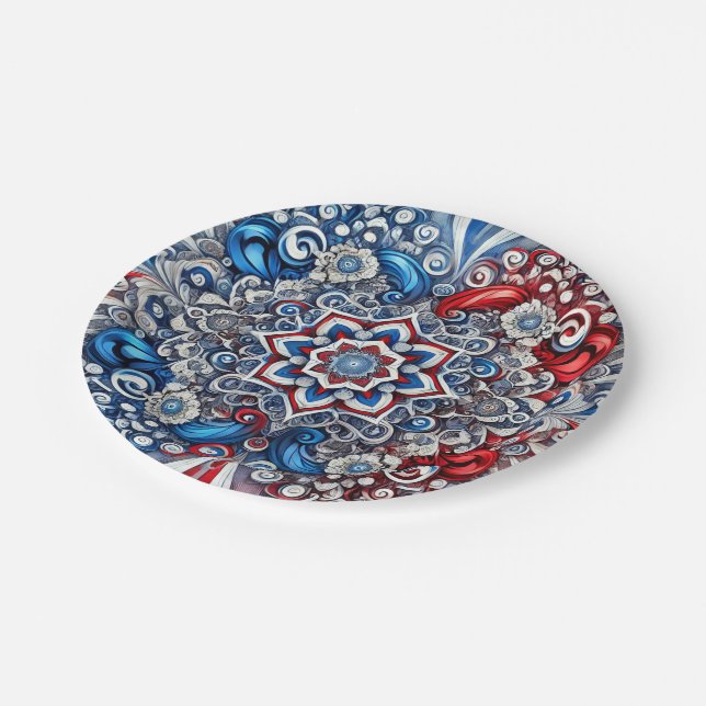 Paper plate with France Colours Design (Angled)