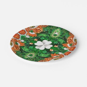 Paper plate with Irish Colours Design