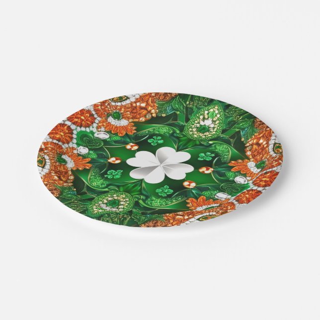 Paper plate with Irish Colours Design (Angled)