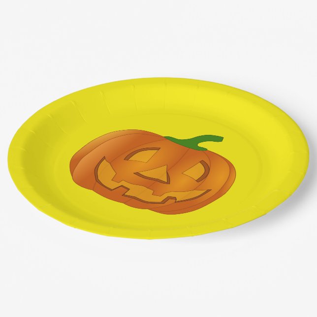 Paper Plate With Pumpkin (Angled)