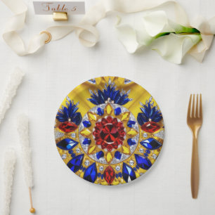 Paper plate with Romanian Colours Design
