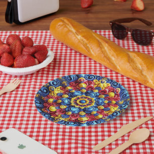 Paper plate with Romanian Colours Design