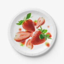 Paper Plate with Strawberries
