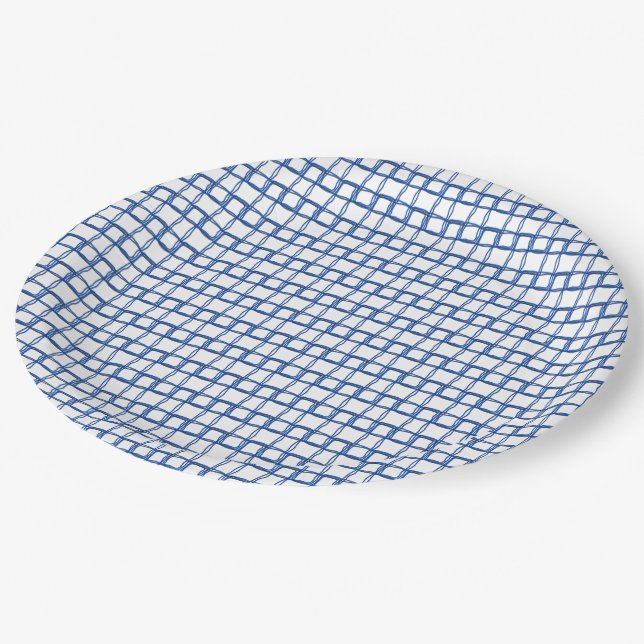 Paper Plate - Woven Blue Fibres (Angled)