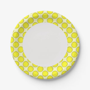 Paper Plate - Yellow Dots on Rim