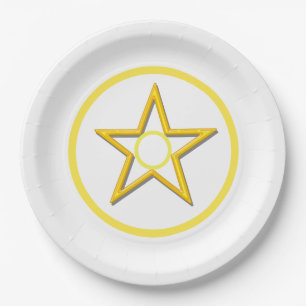 Paper Plate - Yellow Star and Circles