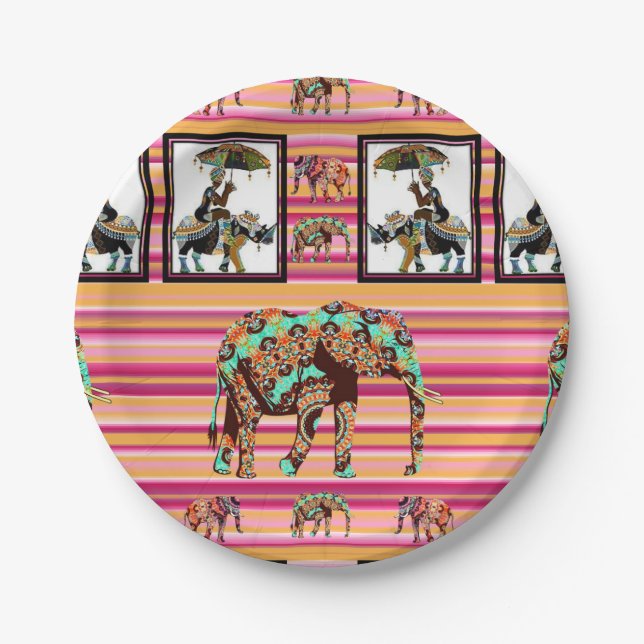Paper Plates, African Elephant Plate (Front)