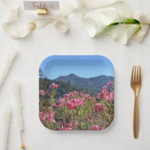 Paper Plates and Bowls Mt Tamalpais Pink Flowers