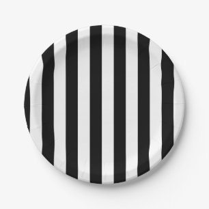 Paper Plates, Black & White Stripe  Paper Plate