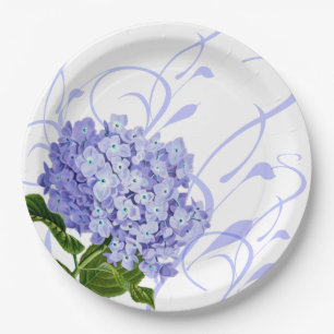 Paper Plates-Blue Hydrangea Plate