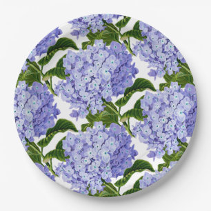 Paper Plates-Blue Hydrangeas Plate