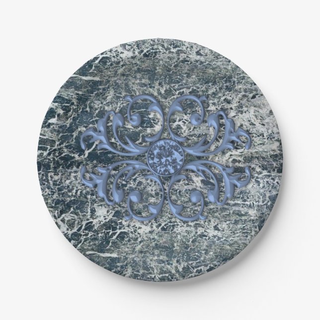 Paper Plates, Blue Marble Plate (Front)