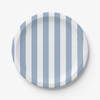 Paper Plates, Blue & White Stripe Birthday Plate