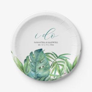 Paper Plates Botanical Tropical Greenery