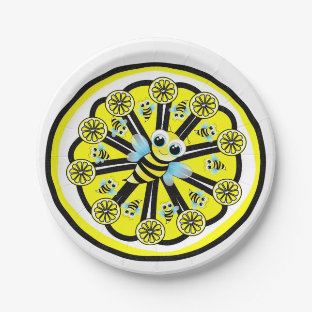 Paper Plates Bumblebee Lemon  (Front)