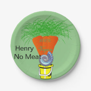 Paper Plates, Carrots 100% Vegan No Meat Plate