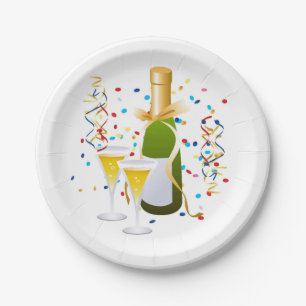 Paper Plates/Champagne and Glasses Plate
