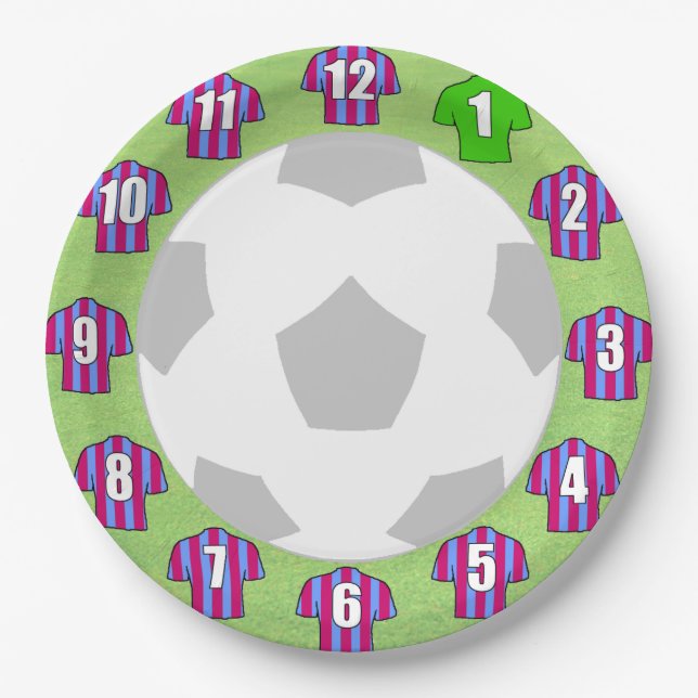 Paper Plates - Claret & Blue Striped Sport Shirts (Front)