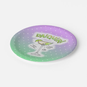 PAPER PLATES - DAIQUIRI RECIPE COCKTAIL ART